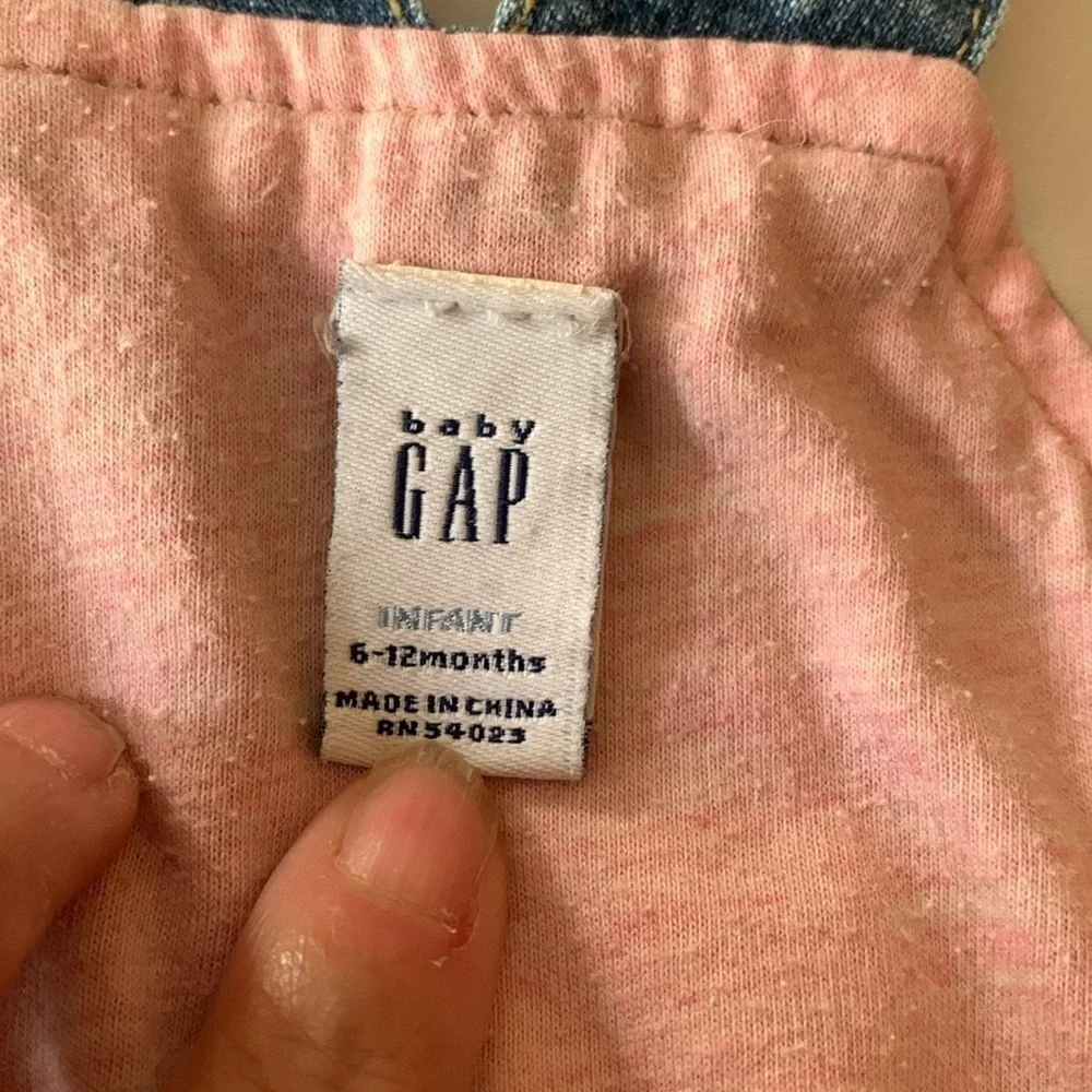 Gently Loved Lined Ruffled Embroidered Overalls by Baby Gap..